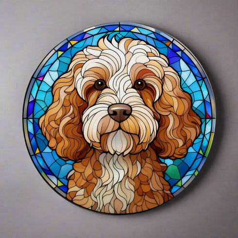 Cockapoo Glass Suncatcher Worktop Saver